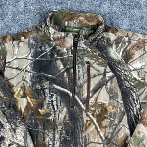 Field & Stream Pullover Mens L Camo Fleece Quarter Zip Hunting Warm Outdoor